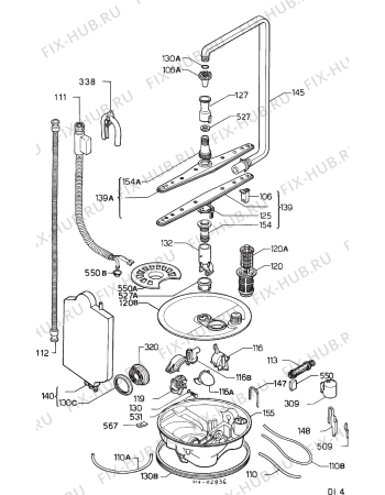 Взрыв-схема посудомоечной машины Aeg FAV325I-W - Схема узла Hydraulic System 272